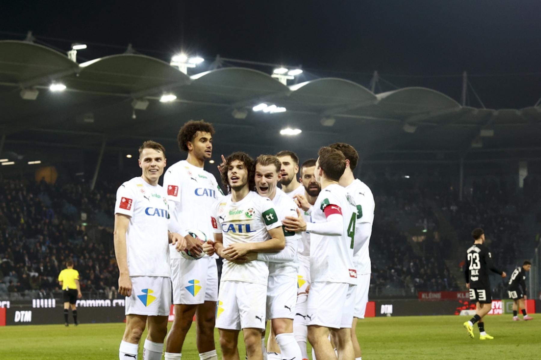 Graz: Sturm Graz geht gegen WSG Tirol in Unterzahl K.o.