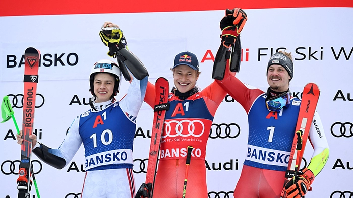 Odermatt in Bansko vor Steen Olsen und Feller | Odermatt in Bansko vor Steen Olsen und Feller