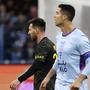 Messi und Ronaldo im Jänner bei einem Test zwischen PSG und Al-Nassr | Messi und Ronaldo im Jänner bei einem Test zwischen PSG und Al-Nassr