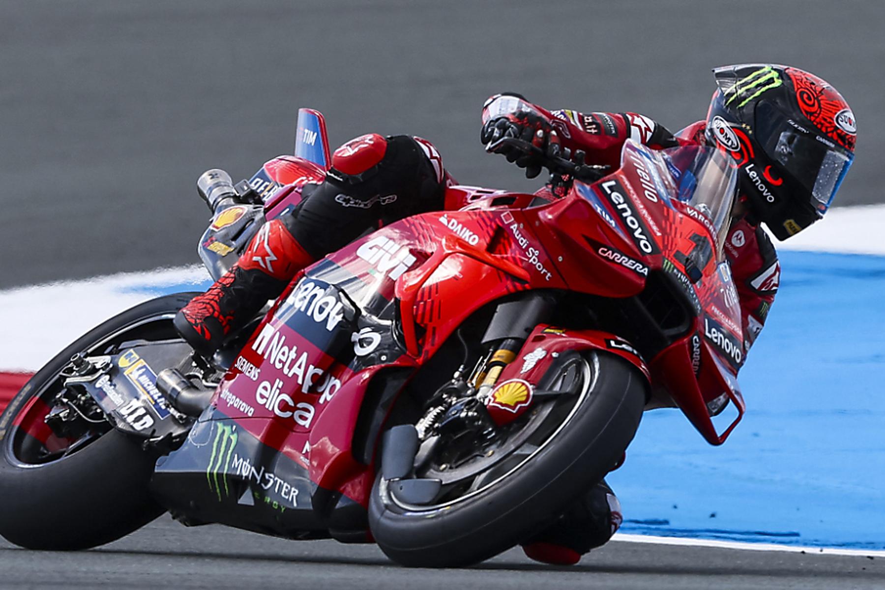 Assen: Bagnaia führt in Assen in MotoGP Fünffachsieg für Ducati an