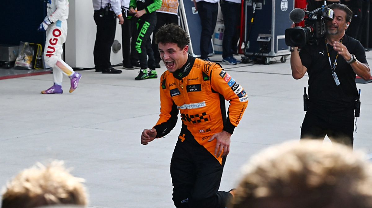 Norris konnte sich vor Freude gar nicht einkriegen | Norris konnte sich vor Freude gar nicht einkriegen