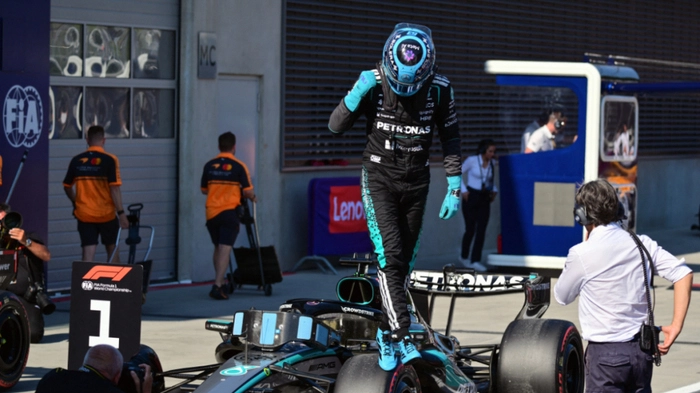 George Russell jubelte nach seiner Quali-Performance | George Russell jubelte nach seiner Quali-Performance