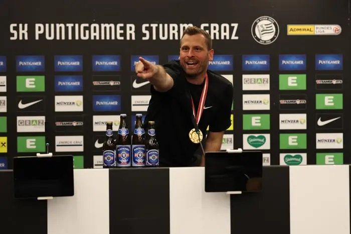 GRAZ,AUSTRIA,24.MAY.25 - SOCCER - ADMIRAL Bundesliga, championship group, SK Sturm Graz vs Wolfsberger AC. Image shows head coach Juergen Saeumel (Sturm).
Photo: GEPA pictures/ Chris Bauer
