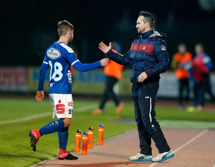 2015 in der Regionalliga: Jürgen Heil und Hartberg-Trainer Christian Ilzer