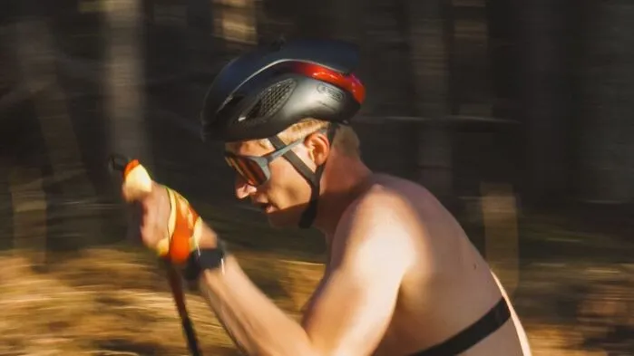 Mika Vermeulen beim Skiroller-Training