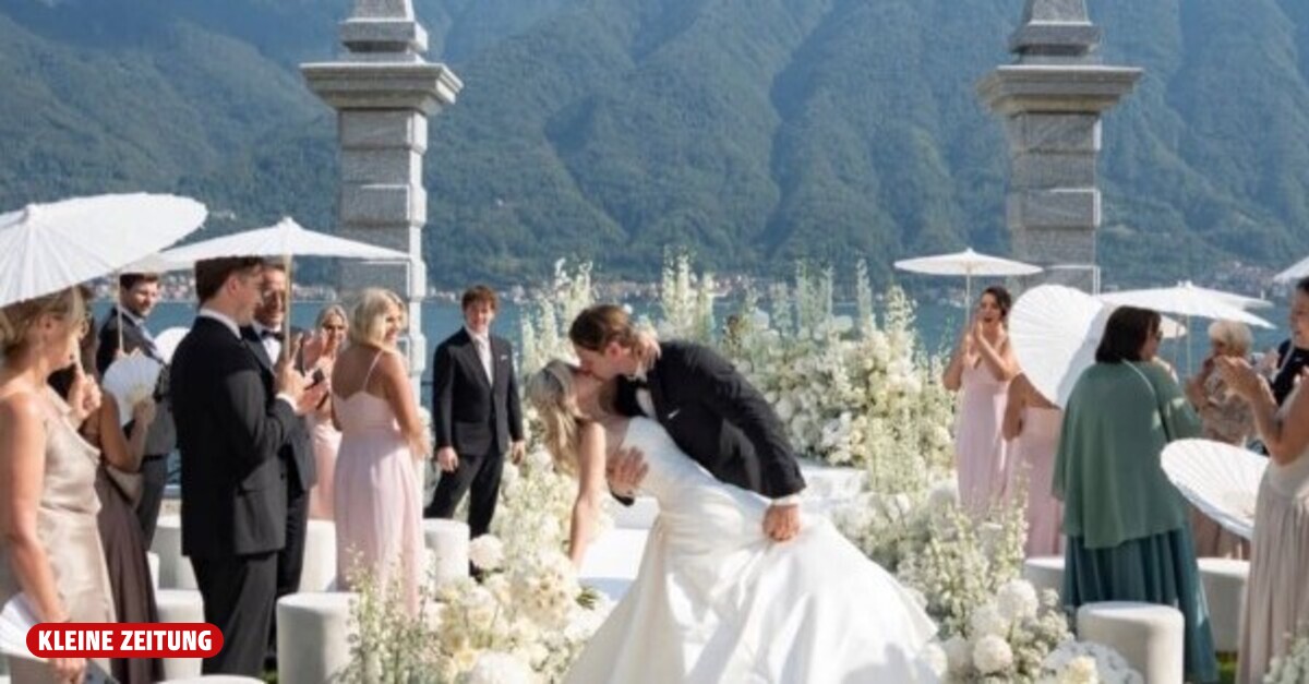 NHL star Marco Rossi celebrated a dream wedding on Lake Como