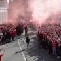 GRAZ,AUSTRIA,09.MAR.25 - SOCCER - ADMIRAL Bundesliga, Grazer AK 1902 vs SK Sturm Graz. Image shows GAK fans waiting for the GAK team bus. Photo: GEPA pictures/ Michael Riedler