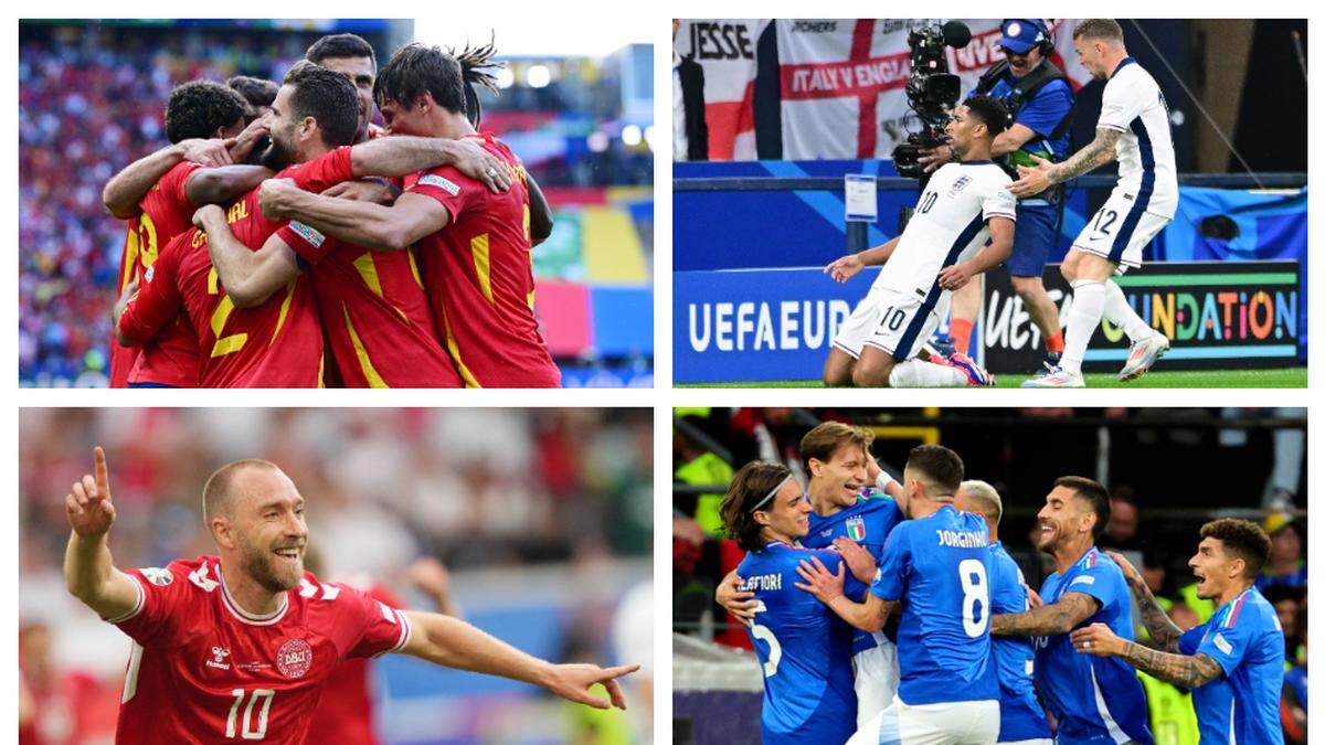 Spanien gegen Italien und England gegen Dänemark sind heute im Einsatz - vor drei Jahren waren das die Halbfinali