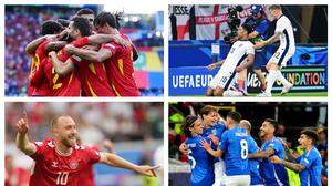 Spanien gegen Italien und England gegen Dänemark sind heute im Einsatz - vor drei Jahren waren das die Halbfinali