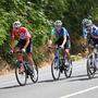 Ben O‘Connor (in Rot) und Felix Gall (Zweiter von links) führen das Feld der Vuelta an 