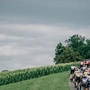 Das Feld der Tour rollt durch Österreich