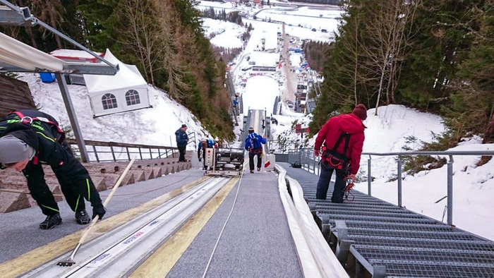 Die 131 Meter lange Anlaufspur ist vorbereitet