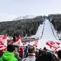 BAD MITTERNDORF,AUSTRIA,29.JAN.23 - NORDIC SKIING, SKI JUMPING, SKI FLYING - FIS World Cup, Kulm, men. Image shows the fans with flags and general view of the hill. Photo: GEPA pictures/ Matic Klansek