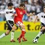 Euro 2008, Group B, Austria vs Germany Austria s captain Andreas Ivanschitz C Germany s captain Michael Ballack L and Clemens Fritz battle for the ball during the Euro 2008 UEFA European Championships, Group B, Austria vs Germany at the Ernst-Happel Stadium in Vienna, Austria on June 16, 2008. Germany won 1-0. Photo by Steeve MacMay/Cameleon/ABACAPRESS.COM Vienna Austria PUBLICATIONxNOTxINxFRAxESPxUKxUSAxBELxPOL Copyright: xMcMayxSteve/ABACAx 155536_07 McMayxSteve/ABACAx 155536_07