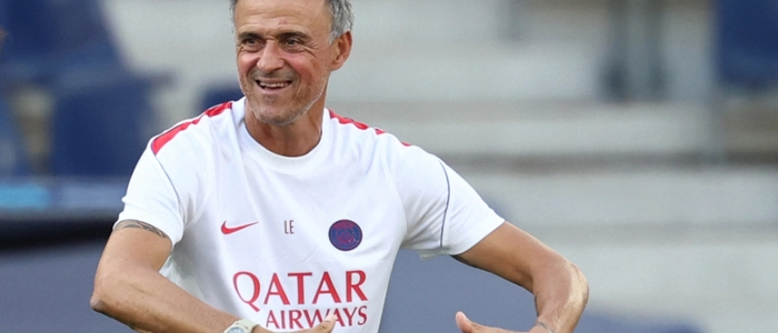 Luis Enrique präsentierte sich in guter Laune