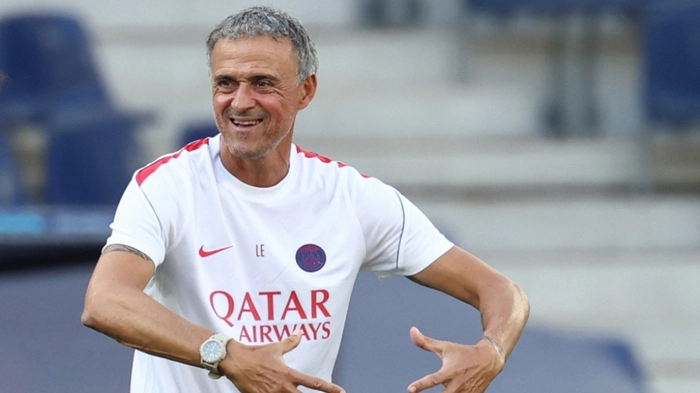 Luis Enrique präsentierte sich in guter Laune
