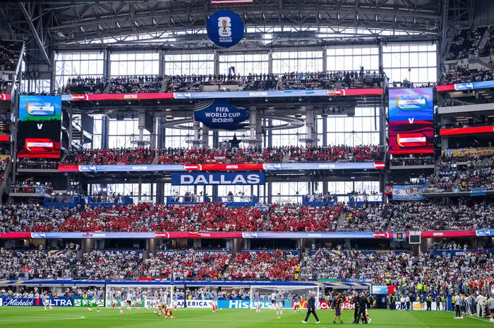 260622 General view ahead of the FIFA World Cup, WM, Weltmeisterschaft, Fussball 2026 football match between Argentina and Austria on June 22, 2026 in Dallas. Photo: Ludvig Thunman / BILDBYRAN / kod LT / LT0807 fotboll football soccer fotball vm fotbolls-vm fotball-vm fotbolls-vm 2026 fifa world cup 2026 day 12 bbeng publik arena *** 260622 General view ahead of the 2026 FIFA World Cup soccer match between Argentina and Austria on June 22, 2026 in Dallas. Photo by Ludvig Thunman, BILDBYRAN. Code PUBLICATIONxNOTxINxSWExNORxFINxDEN Copyright: LUDVIGxTHUNMAN BB260622LT070