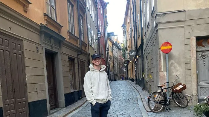 Österreichs Team-Verteidiger Thimo Nickl in Gamla Stan