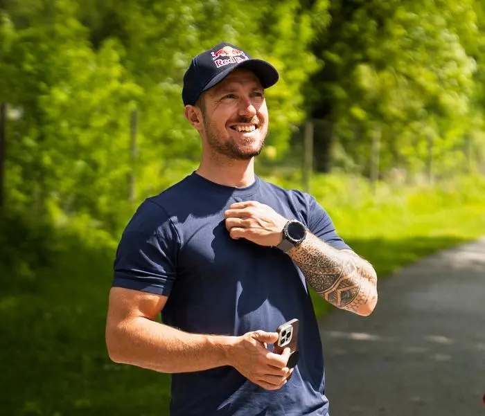 Marcel Hirscher and Max Franz seen at the Wings for Life World Run App Run in Scheffau, Austria on May 4, 2025. // Christoph Handl for Wings for Life World Run // SI202505040547 // Usage for editorial use only // 