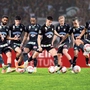Dimitri Lavalee, Gregory Wüthrich, Arjan Malic, Emanuel Aiwu, Max Johnston, Niklas Geyrhofer, Emran Soglo, Jusuf Gazibegovic und Emir Karic (von links) spielten unter Jürgen Säumel bereits in der Viererkette
