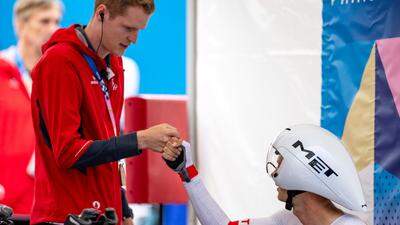 Stefan Sölkner mit Felix Großschartner bei den Olympischen Spielen 