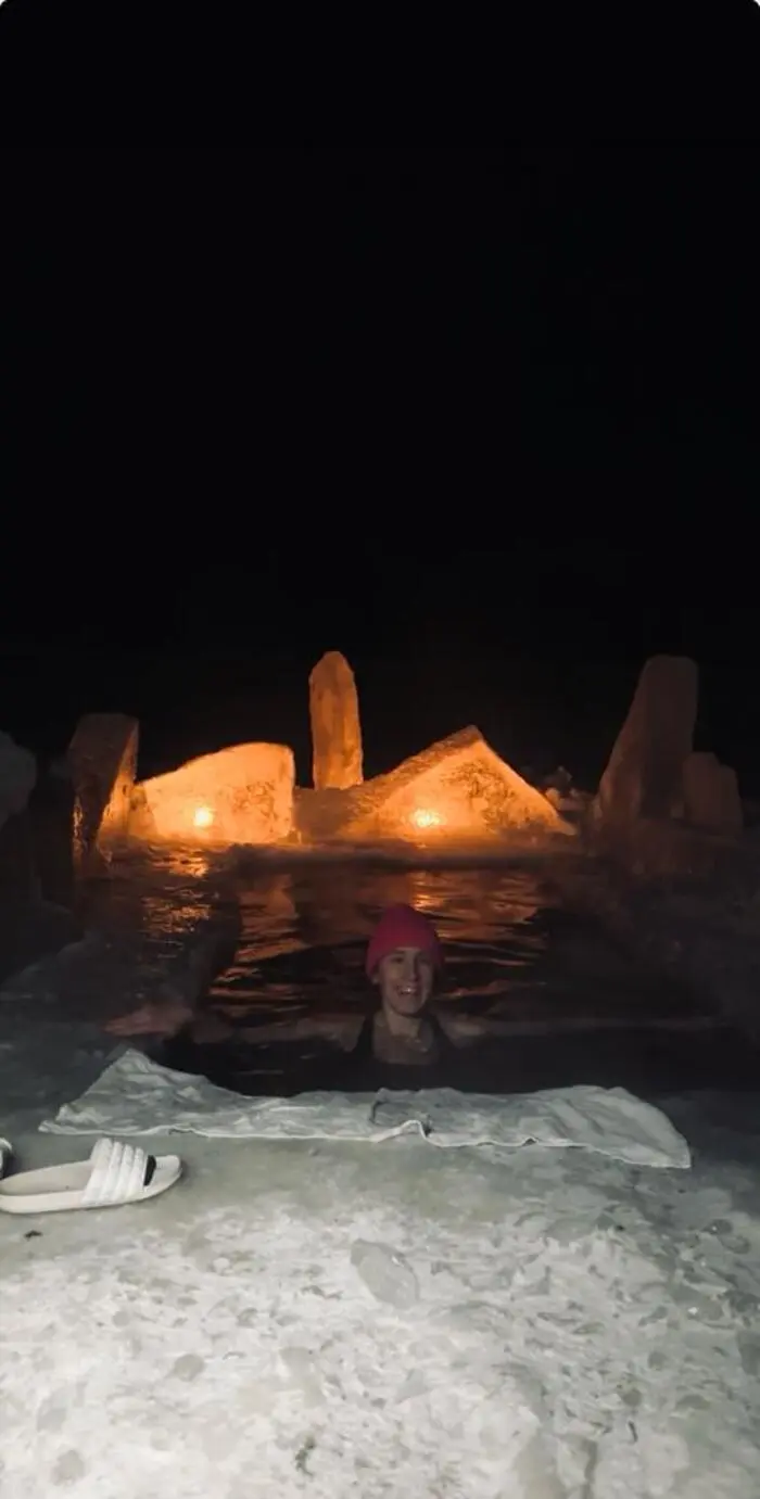 Daniela Ulbing beim Eisbaden