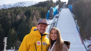 Thomas Morgenstern am Kulm mit Freundin Jenny