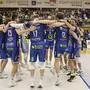 HARTBERG,AUSTRIA,21.DEC.23 - VOLLEYBALL - Austrian Volley Cup Men, TSV Hartberg vs Hypo Tirol. Image shows the rejoicing of TSV Hartberg. Photo: GEPA pictures/ Wolfgang Grebien
