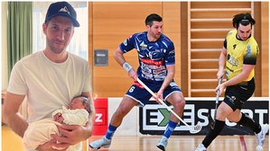 Floorballer Timo Schmid mit Tochter Lilly, die am 24. Februar auf die Welt kam