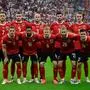 (Top from L) Austria's forward #07 Marko Arnautovic, Austria's defender #05 Stefan Posch, Austria's defender #03 Gernot Trauner, Austria's midfielder #10 Florian Grillitsch, Austria's defender #15 Philipp Lienhart, Austria's goalkeeper #13 Patrick Pentz, (bottom from L) Austria's midfielder #09 Marcel Sabitzer, Austria's defender #16 Philipp Mwene, Austria's midfielder #06 Nicolas Seiwald, Austria's midfielder #20 Konrad Laimer and Austria's midfielder #19 Christoph Baumgartner pose for a team picture during the UEFA Euro 2024 Group D football match between Poland and Austria at the Olympiastadion in Berlin on June 21, 2024. (Photo by JOHN MACDOUGALL / AFP)