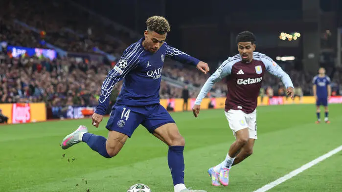PSG mit Desire Doue trifft auf Aston Villa mit Ian Maatsen