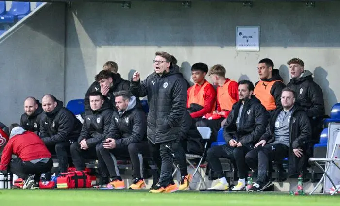 WIENER NEUSTADT,AUSTRIA,26.MAR.24 - SOCCER - UEFA European Under-17 Championship 2024, qualification, Elite round, OEFB international match, Austria vs Spain. Image shows head coach Christoph Wurm (AUT). Photo: GEPA pictures/ Avni Retkoceri