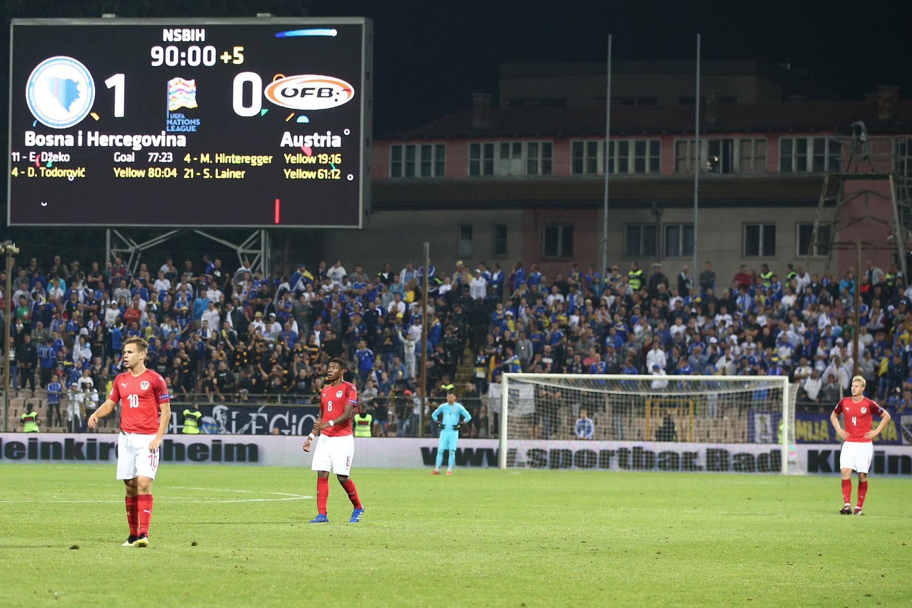 Avstrijska nogometna reprezentanca proti Bosni in Hercegovini v kvalifikacijah za svetovno prvenstvo