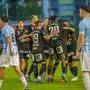 BISCHOFSHOFEN,AUSTRIA,25.JUL.25 - SOCCER - UNIQA OEFB Cup, Bischofshofen SK 1933 vs SK Sturm Graz. Image shows the rejoicing of Sturm. Photo: GEPA pictures/ Wolfgang Kofler