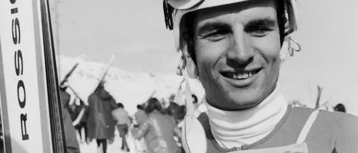 Walter Tresch bei seinem Sieg 1971 bei der Lauberhorn-Abfahrt