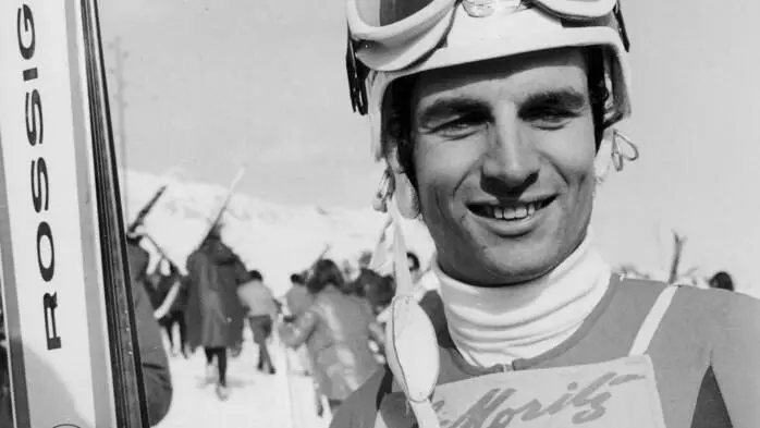 Walter Tresch bei seinem Sieg 1971 bei der Lauberhorn-Abfahrt