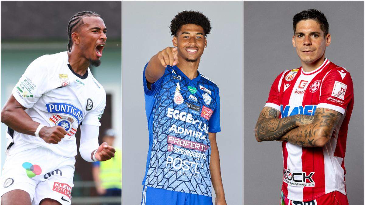 Emanuel Aiwu (Sturm), Justin Omoregie (Hartberg) und Dominik Frieser (GAK) sind nur drei der zahlreichen Neuzugänge der steirischen Bundesliga-Klubs