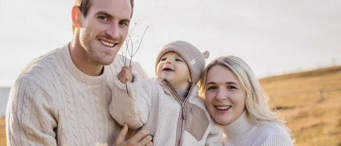 Fabian Schubert mit Frau Anja und Sohn Matteo