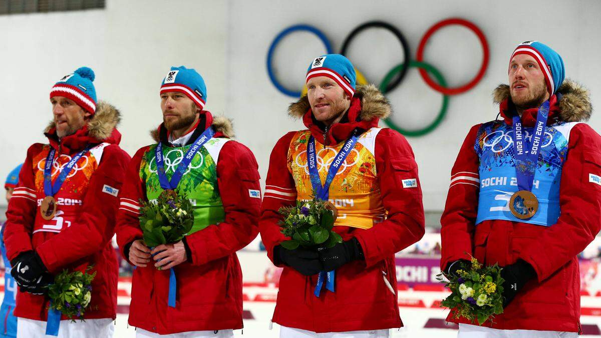 Christoph Sumann, Daniel Mesotitsch, Simon Eder und Dominik Landertinger 