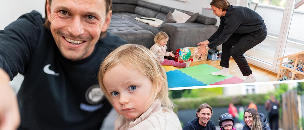 Familienzeit bei Fußballer Stefan Hierländer, seiner Frau Sabrina und Tochter Marie