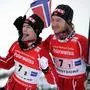 GEPA-30011053005 - OBERSTDORF,DEUTSCHLAND,30.JAN.10 - SKI NORDISCH, SKISPRINGEN, SKIFLIEGEN - FIS Weltcup, Team Tour 2010, Team-Bewerb. Bild zeigt den Jubel von Anders Jacobsen und Johan Remen Evensen (NOR). Foto: GEPA pictures/ Sebastian Krauss