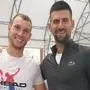 Filip Misolic 2024 bei der Trainingssession mit Novak Djokovic