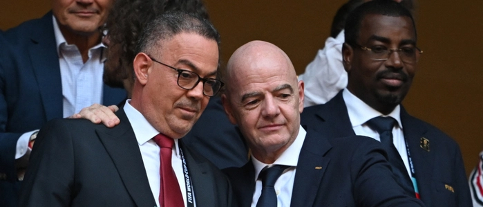 Marokkos Verbandschef Lekjaa (links) mit FIFA-Boss Infantino