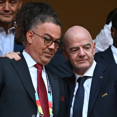 Marokkos Verbandschef Lekjaa (links) mit FIFA-Boss Infantino