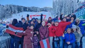 Der Fanclub aus Frauental feierte am Semmering