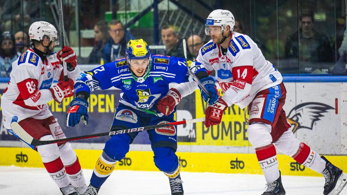 Nur zu oft wurde der VSV im 354. Derby von den Rotjacken in die Zange genommen