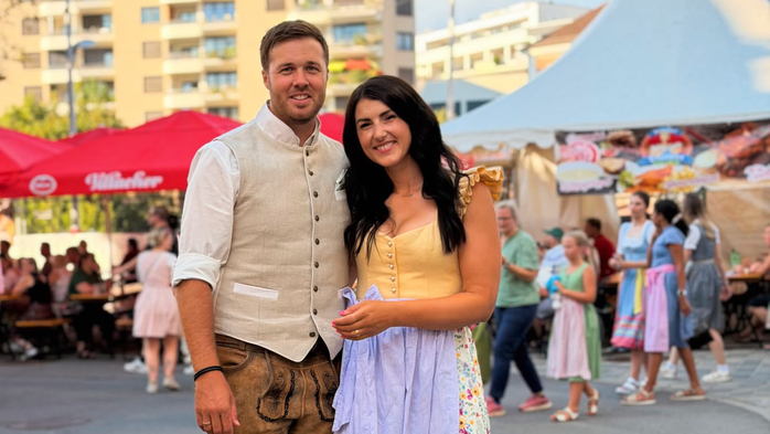 Seit 2025 verheiratet: Stephanie Venier und Christian Walder – ein Schnappschuss vom Villacher Kirchtag