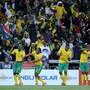 Siphiwe Tshabalala (2. von links) brachte Südafrika 2010 mit einem Traumtor gegen Mexiko in Führung