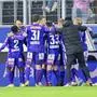 LINZ,AUSTRIA,11.FEB.24 - SOCCER - ADMIRAL Bundesliga, Linzer ASK vs SK Austria Klagenfurt. Image shows the rejoicing of A.Klagenfurt. Photo: GEPA pictures/ Christian Moser