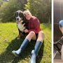 Katharina Truppe mit ihrem Berner Sennenhund „Fino“